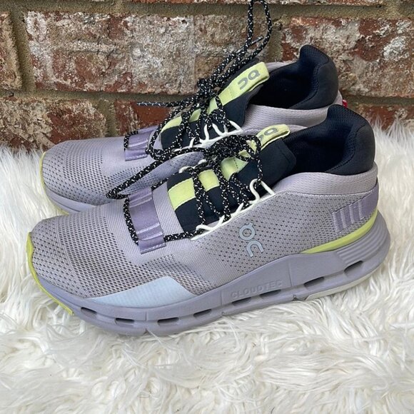 On Running Cloudnova WOMEN'S Lace-up Sneakers Trainers Purple/Pearl Zest Sz. 7.5 - Picture 8 of 10